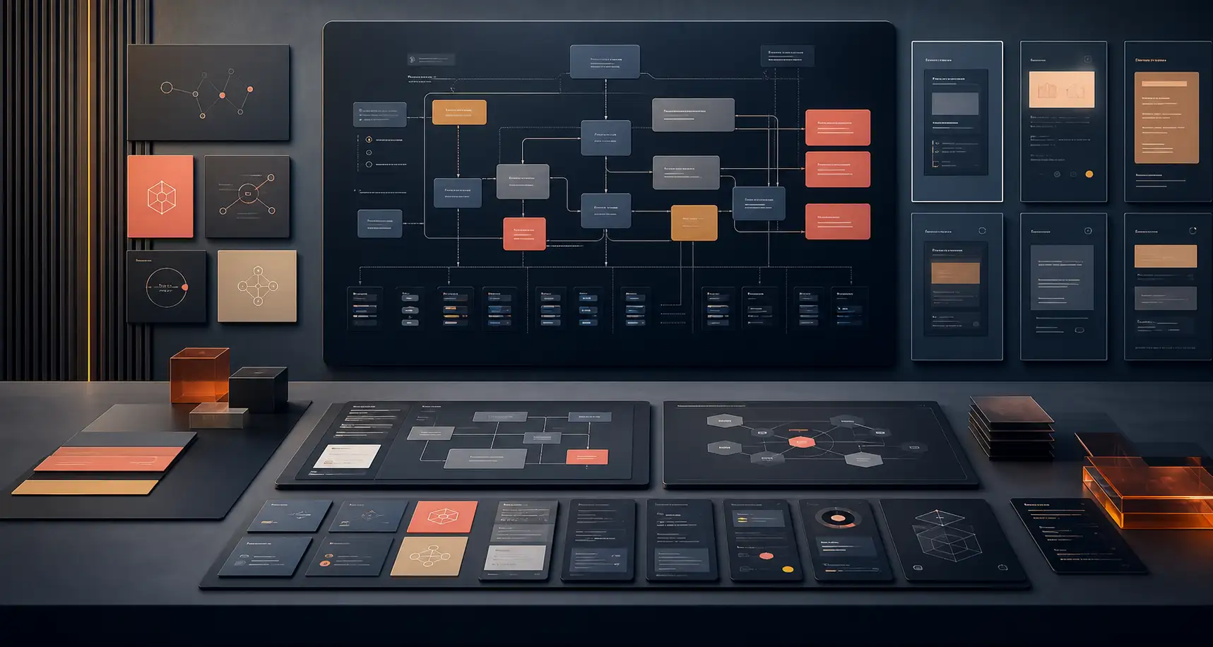 Software planning workspace with architecture notes, product screens, and collaborative delivery tools.